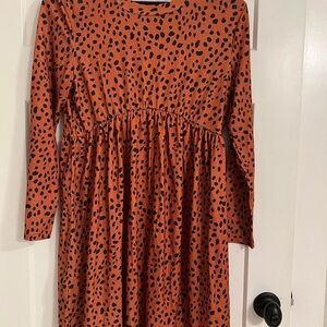 Stylish Womens Dress in Brown/Orange and Black